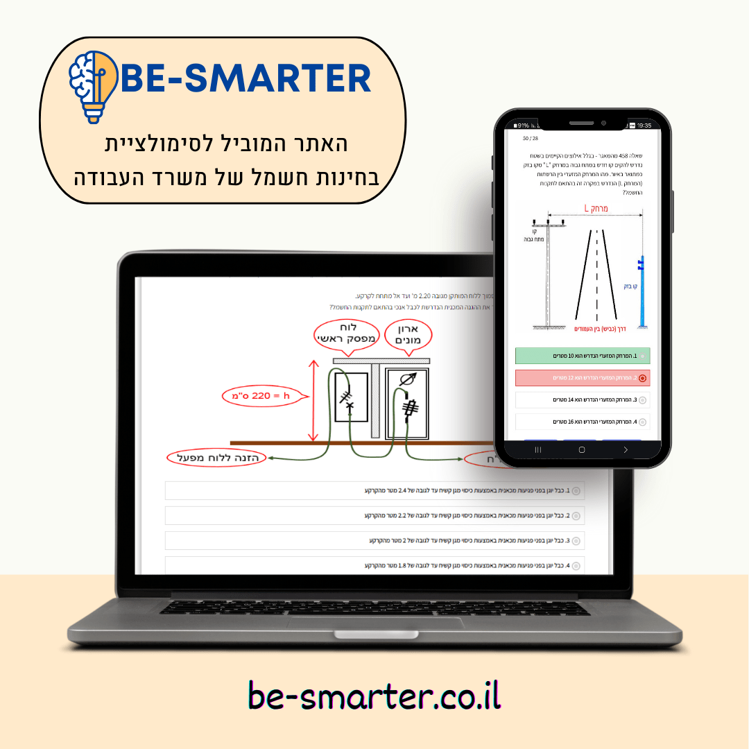 BE-SMARTER סימולציה מבחן חשמלאים של משרד העבודה