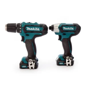 סט מברגת אימפקט + מברגת פוטר 10.8V כולל 2 סוללות ליתיום 1.5Ah במזוודה + מטען מהיר מקיטה