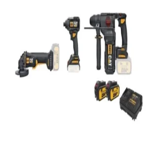 סט פטישון BL + מברגת אימפקט +משחזת 5" + 2סוללות 4A ומטען CAT BL 18V